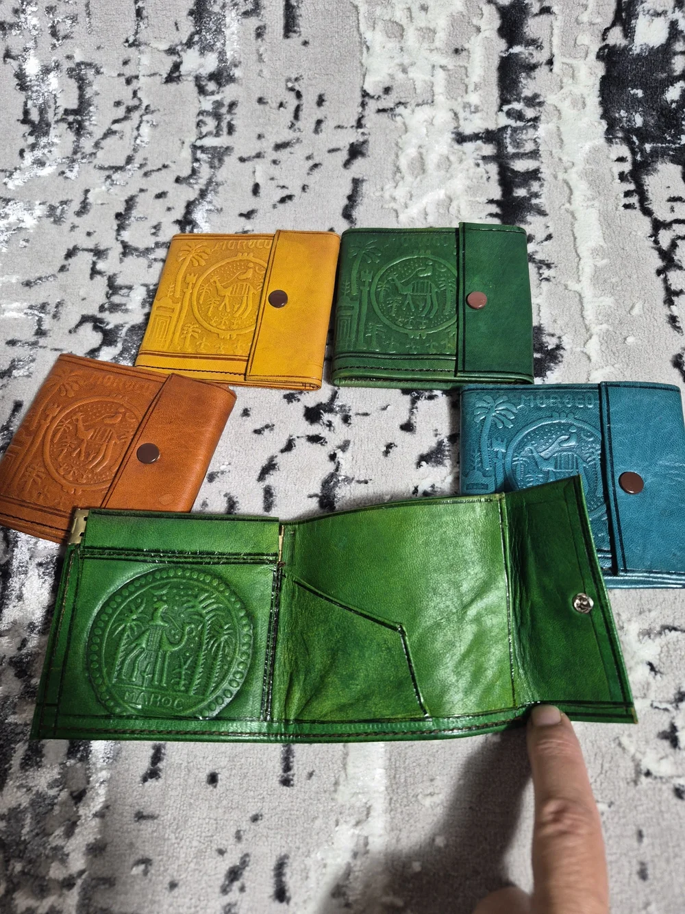 Moroccan Wallet Genuine Leather Bifold Coin Handmade Pocket Unisex Small